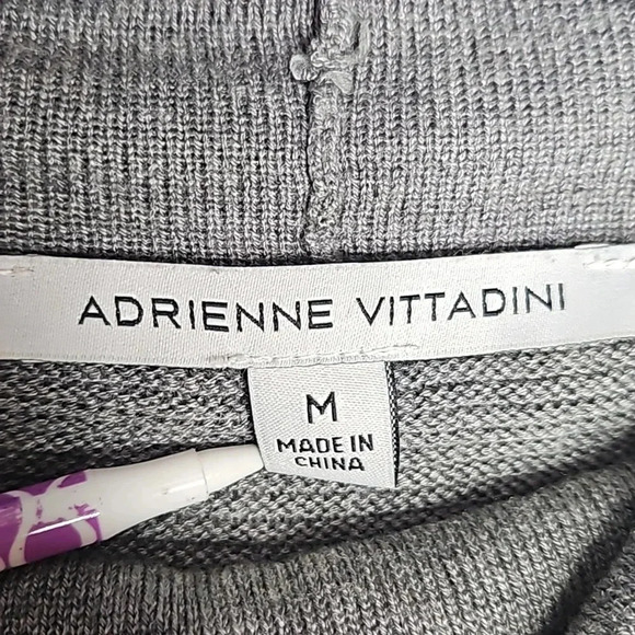 Adrienne Vittadini Size Medium Steel Gray Ribbed Tunic Turtleneck Sweater - Picture 9 of 16